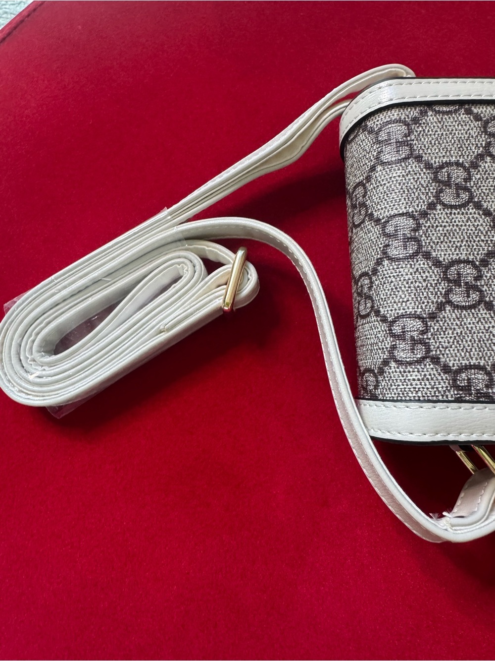 Mini Bag White Beige Monogram Crossbody Bag - Picture 7 of 8